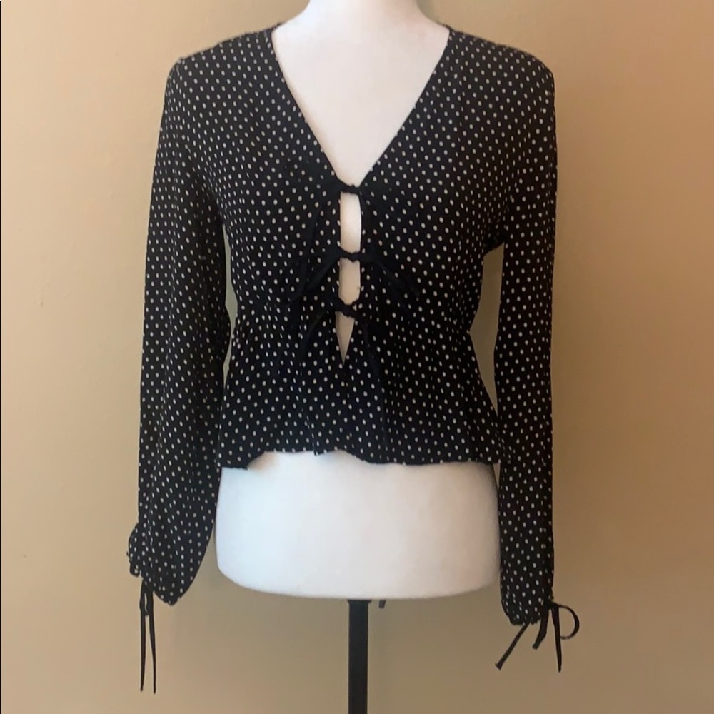 Topshop tie front top